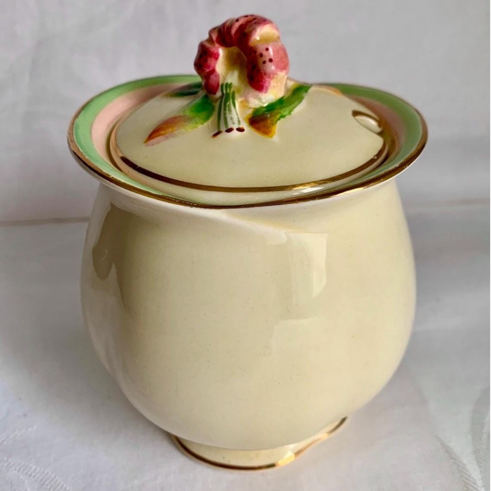 Vintage Royal Winton Honey Lily Tiger Lily Lidded Jam Pot